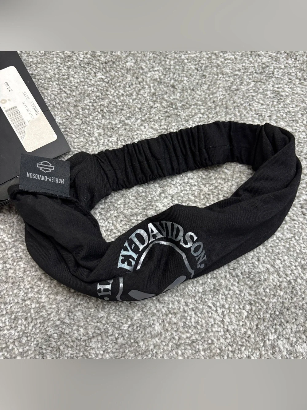 Harley-Davidson Black Face Band with Silver Skull Logo Biker, Riding, Headgear